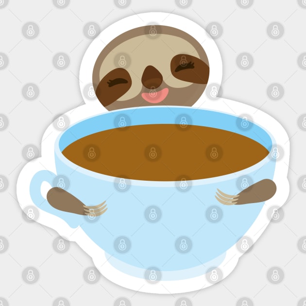 sloth, coffee cup, sloffee Sticker by EkaterinaP